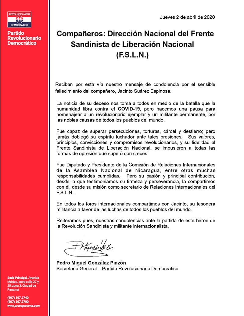 condolencias-prd-panama